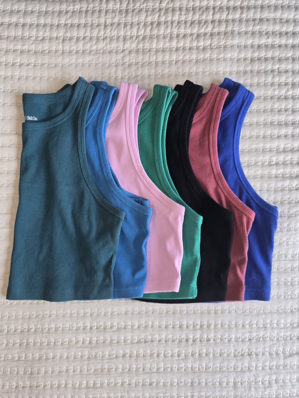 Wild Fable Cropped Ribbed Tank Tops - Multi Color Lot Of 7